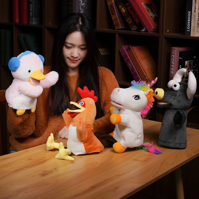 Stuffed Plush Animals Toys Hand Finger Puppet Kawaii Dolls Educational Baby Toys Learning & Education Monkey Tiger Children Gift - Kenner House Emporium