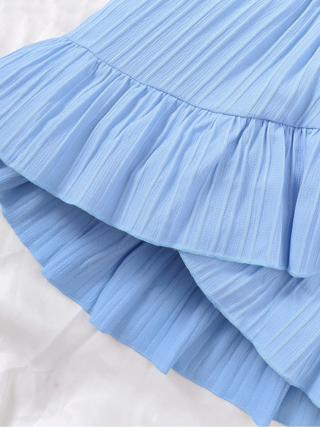 Kid Girls Summer Princess Clothing Set Flutter Sleeve Plain Color Tops+Short Skirt Sweet Style Party Wear For Child 8 - 12 Years - Kenner House Emporium