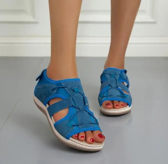 Women Fashion Women Flats Outdoor Beach Sandals Low Top Round Toe Casual Sports Comfortable Fish Mouth Opened Toe Sandals 2024 - Kenner House Emporium