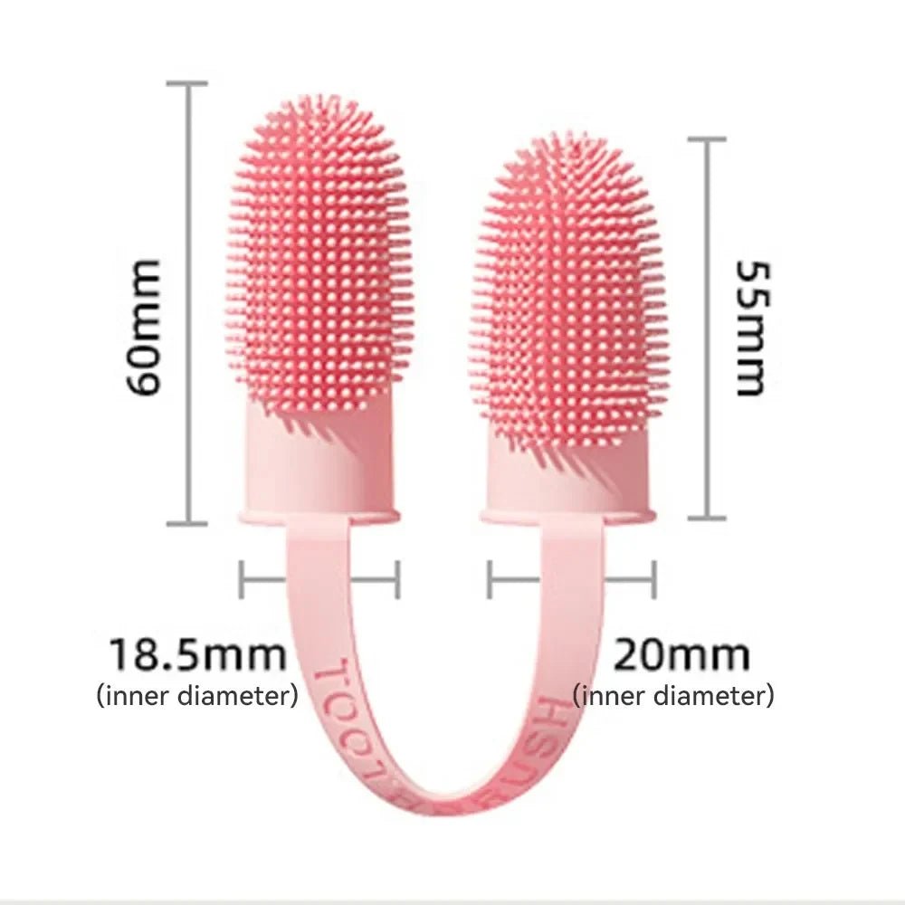 Pet Two - finger Toothbrush Dog Cat Pet Supplies Teeth Cleaning Finger Set Oral Cleaning Tools Pet Two - finger Toothbrush Dog Cat - Kenner House Emporium