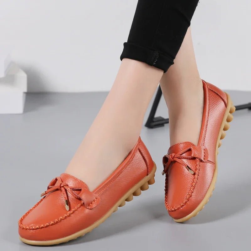 New Woman Flats Shoes Ballet Flat Sneakers Genuine Leather Spring Soft Moccasins Ladies Boat Ballerina Espadrilles Creepers - Kenner House Emporium