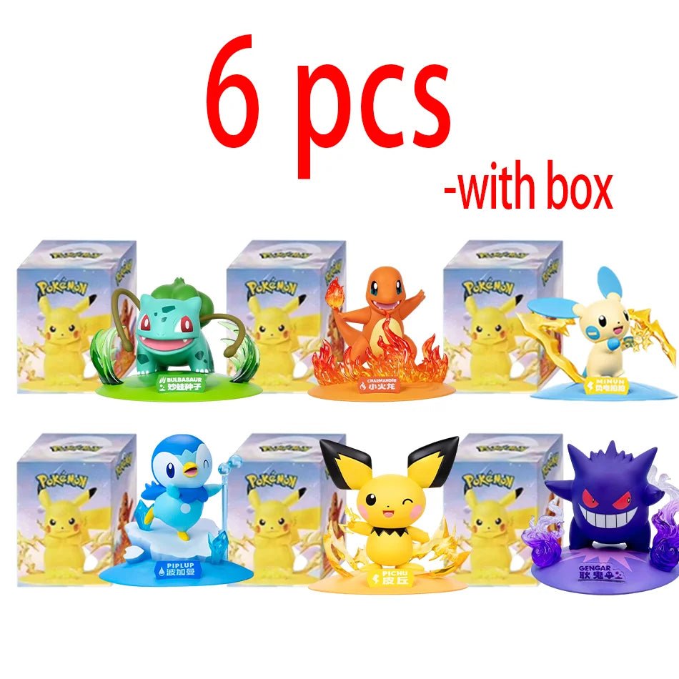 12 Pok é mon Action Dolls Pikachu Blind Box Anime Models Desktop Decorations Pok é mon Toys Children's Birthday Gifts - Kenner House Emporium