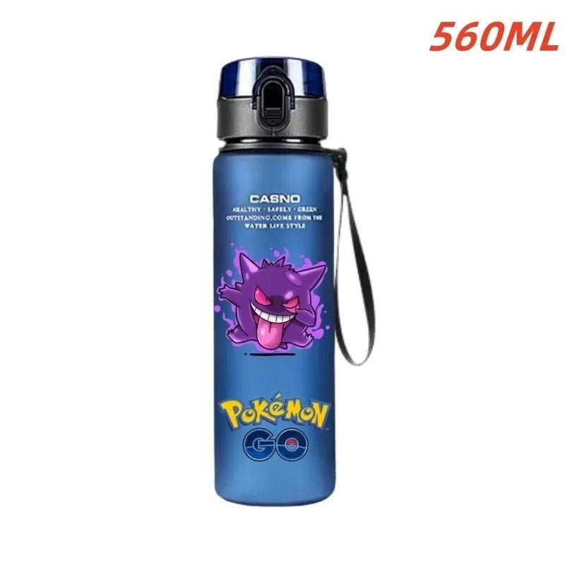 560ML Pokemon Water Cup Anime Portable Children's Cute Pikachu Gengar Plastic Outdoor Sports Large Capacity Water Bottle Gifts - Kenner House Emporium