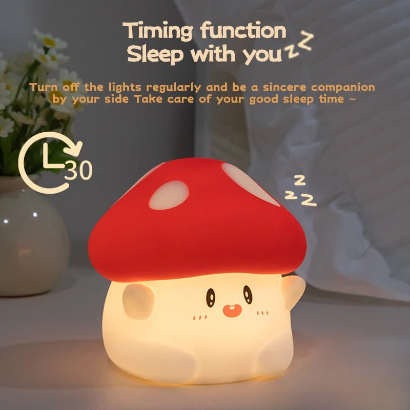 Mushroom Night Light LED Rechargeable USB Table Lamp Desk Room Decoration Baby Nursery Kids Birthday Gift Animal Pumpkin Lantern - Kenner House Emporium