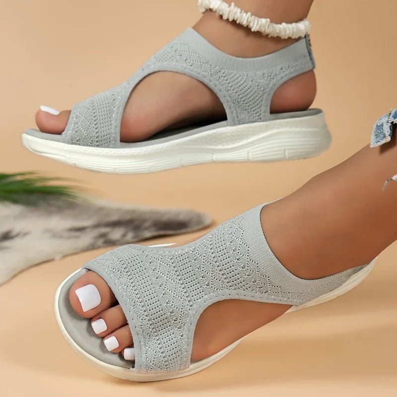 Women's Shoes 2025 Summer Comfortable Casual Sports Sandals Women's Beach Wedge Sandals Women's Mesh Knitted Roman Sandals - Kenner House Emporium