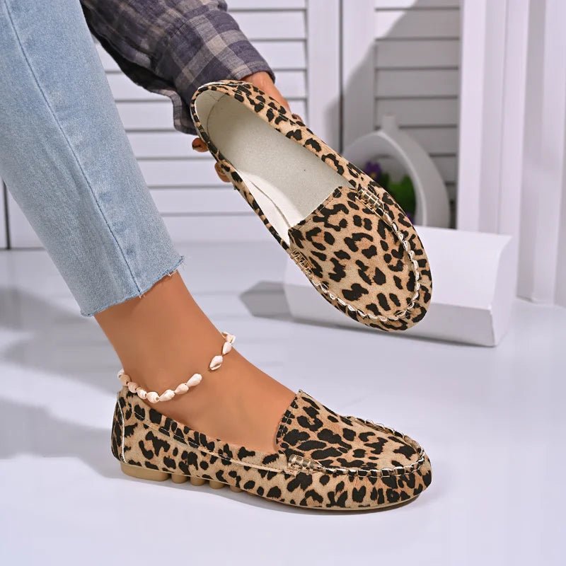 Spring/Autumn New Sexy Elegant Casual Leopard Print Wear - Resistant Fashionable Comfortable Walking Flat Shoes for Women - Kenner House Emporium
