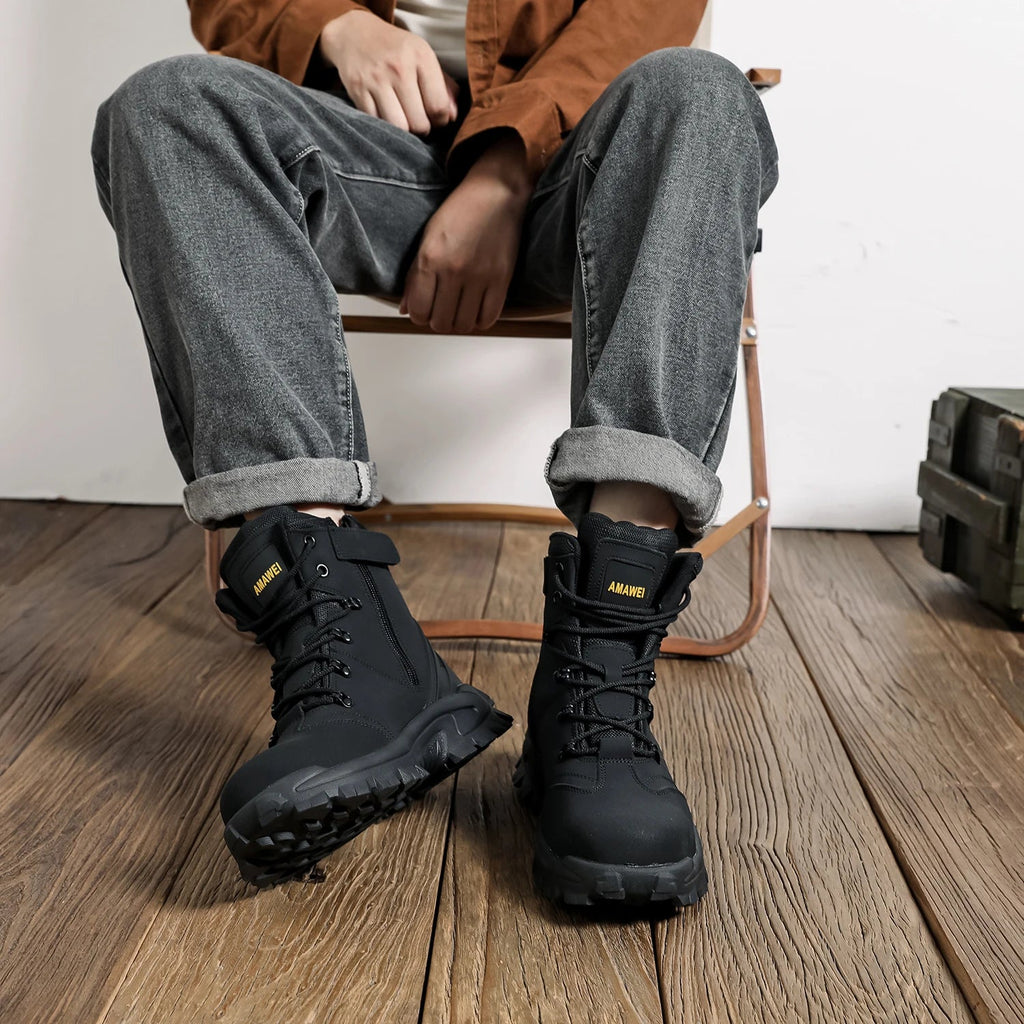 Steel Toe Safety Shoes Men's High Quality Industrial Work Boots Man Work Protection for the Feet Work Wear Free Shipping - Kenner House Emporium