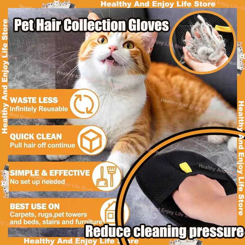 Pet Hair Cleaning And Collection Gloves Pet Double - sided Multi - functional Beauty Glove Tool Reduce The Pressure Of Pet Ownership - Kenner House Emporium