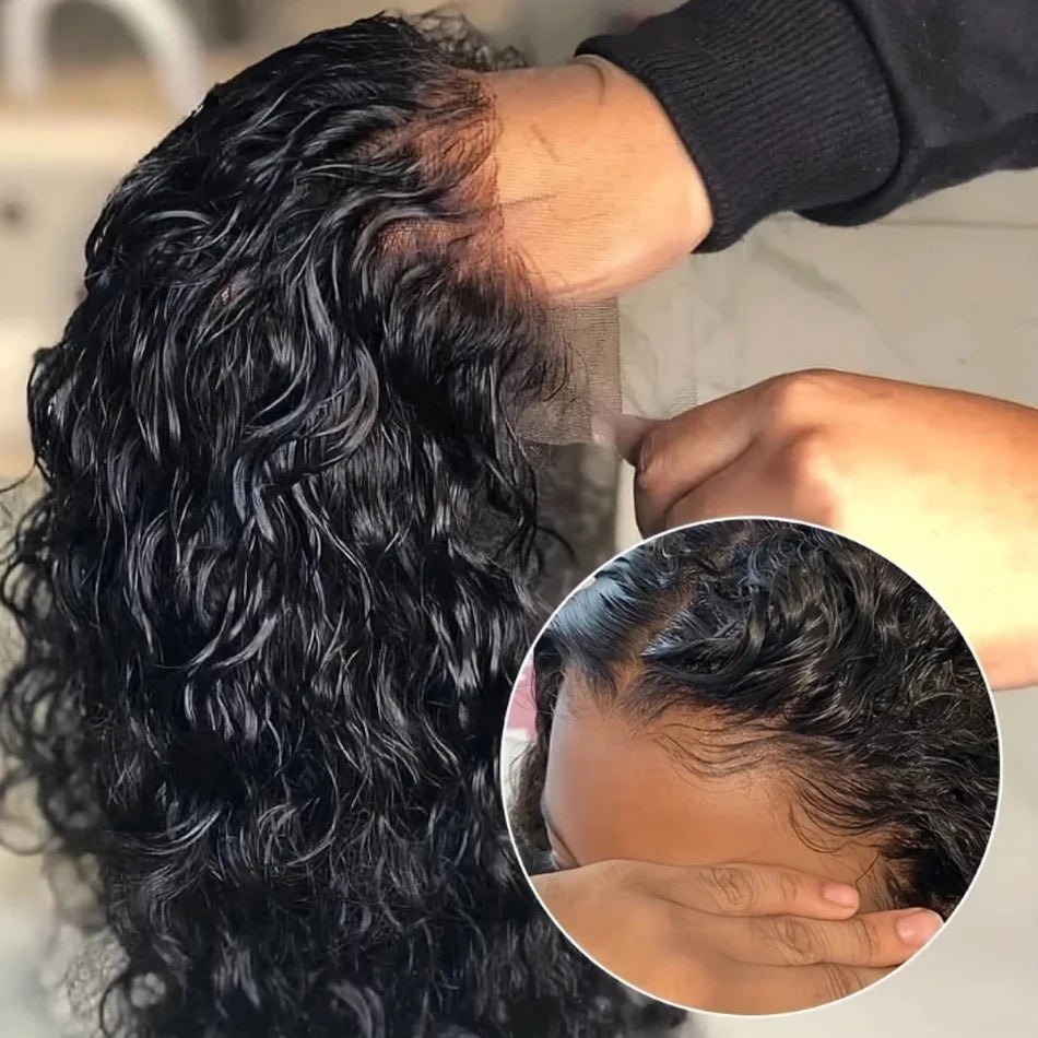 250 Density Wear And Go Water Wave Bob Glueless Wet And Wavy HD Lace Frontal Pre Cut Human Wigs Brazilian Virgin Cheveux Humain - Kenner House Emporium