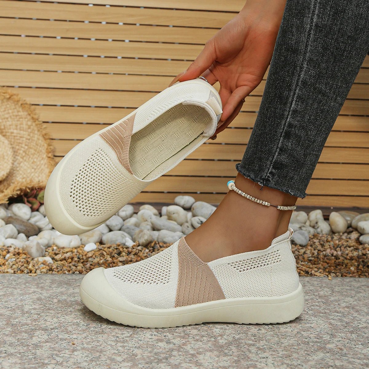 Women's shoes summer 2026 Single Shoes Dual - Tone Breathable Design Petite Fragrance Style Comfortable Footwear shoes woman - Kenner House Emporium