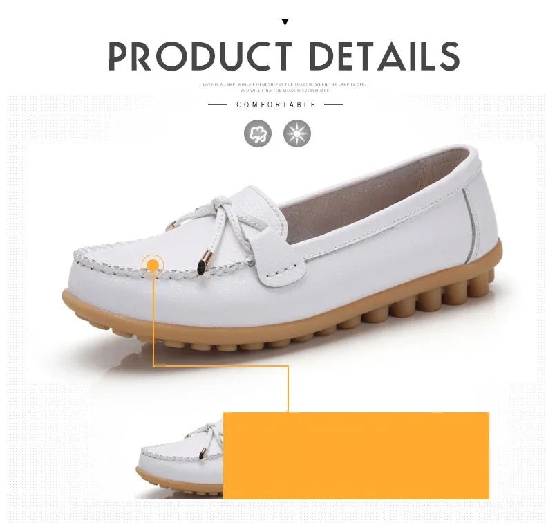 New Woman Flats Shoes Ballet Flat Sneakers Genuine Leather Spring Soft Moccasins Ladies Boat Ballerina Espadrilles Creepers - Kenner House Emporium