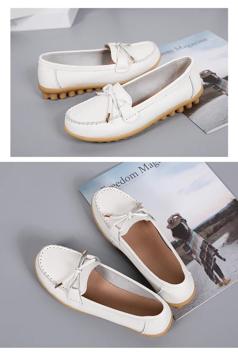 New Woman Flats Shoes Ballet Flat Sneakers Genuine Leather Spring Soft Moccasins Ladies Boat Ballerina Espadrilles Creepers - Kenner House Emporium