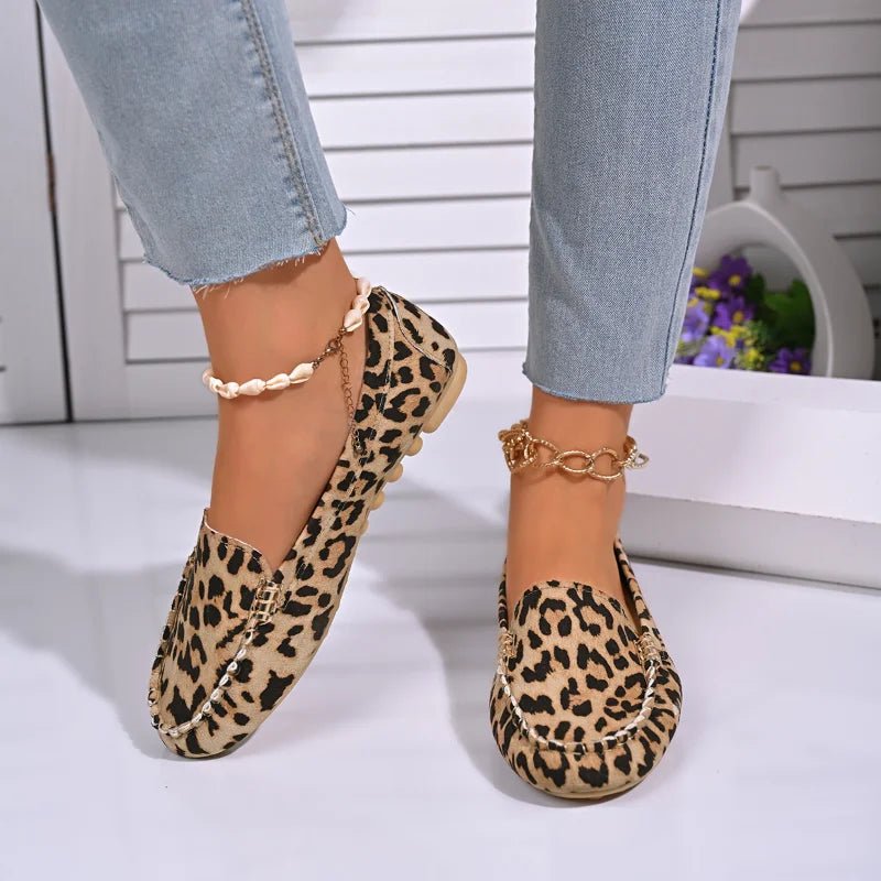 Spring/Autumn New Sexy Elegant Casual Leopard Print Wear - Resistant Fashionable Comfortable Walking Flat Shoes for Women - Kenner House Emporium
