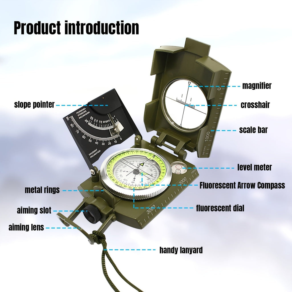 Multifunctional Luminous Dial Waterproof Anti - fog Accurate Compass For Hiking Camp - Kenner House Emporium