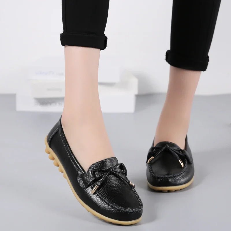 New Woman Flats Shoes Ballet Flat Sneakers Genuine Leather Spring Soft Moccasins Ladies Boat Ballerina Espadrilles Creepers - Kenner House Emporium