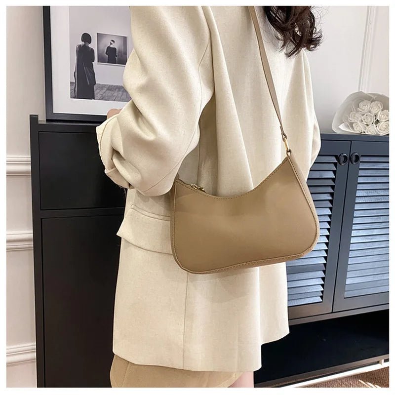 Fashionable and trendy solid - color handbag, simple and new small square bag, stylish and high - quality single - shoulder armpit bag - Kenner House Emporium