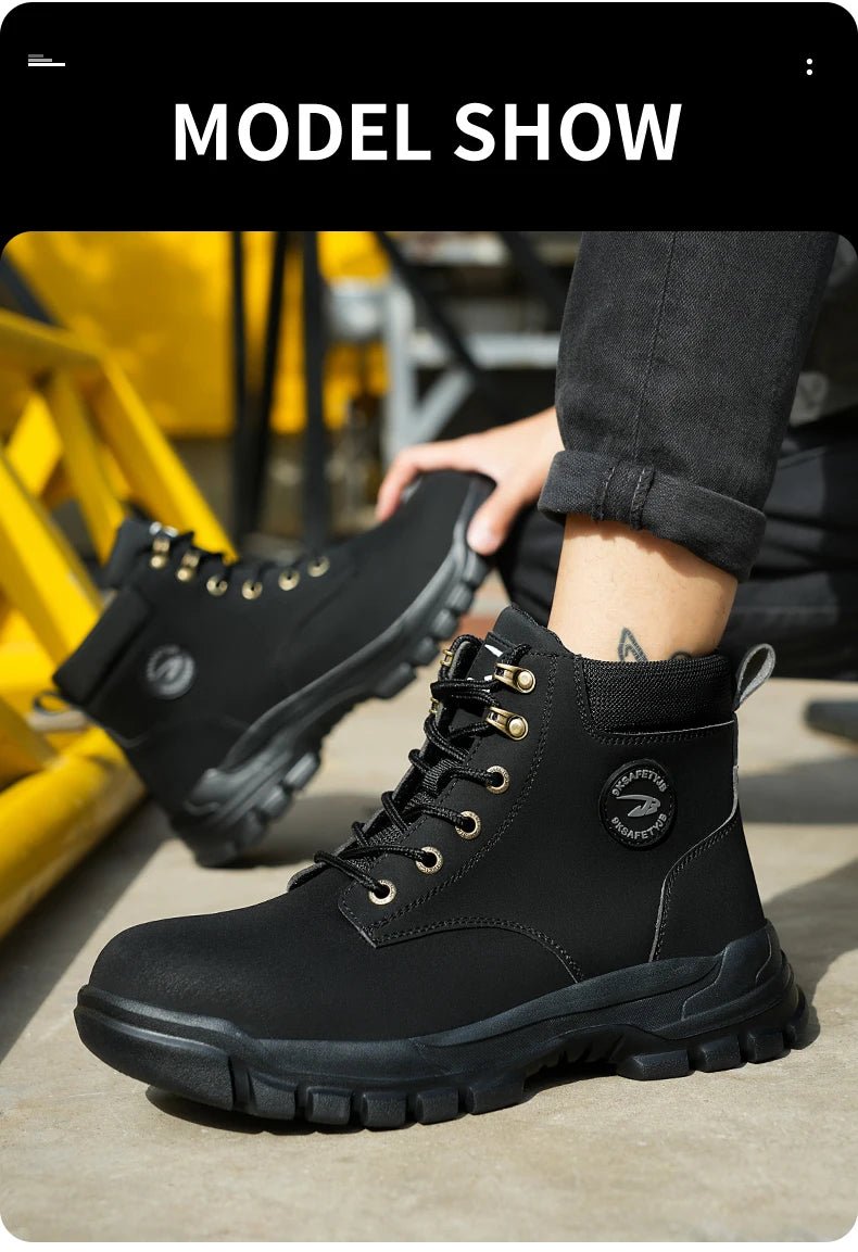 Steel Toe Shoes for Men Women Lightweight Anti - smash Steel Toe Sneakers Indestructible Work Boots Construction Safety Shoes - Kenner House Emporium