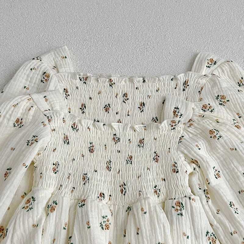 Spring Autumn Infant Kids Baby Girls Long Sleeve Rose Print Sisters Dress Newborn Kids Baby Girls Children Clothes Rompers - Kenner House Emporium