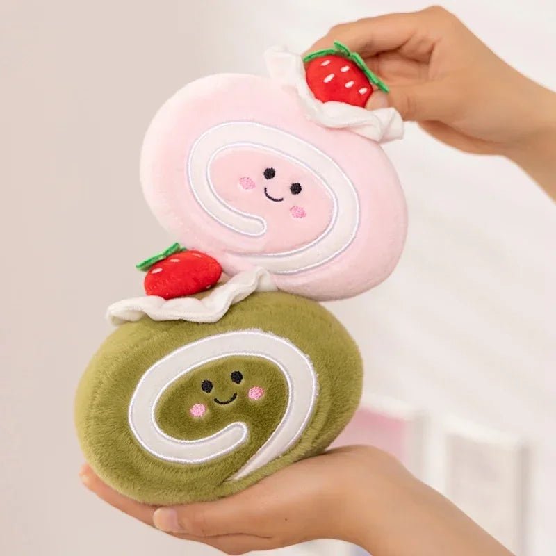 Stuffed Cake Plushie Strawberry Swiss Roll Plush Toys Cute Face Cream Snack Party Decor Party Gift Toys For Kids Birthday - Kenner House Emporium