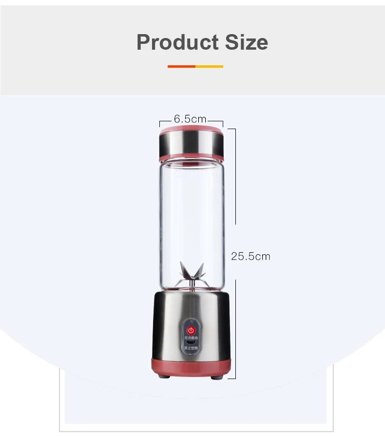 Multifunction Juicers Portable Electric Blender USB Rechargeable Electric Mixer Fruit Orange Milkshake Juice Maker Machine 450M - Kenner House Emporium