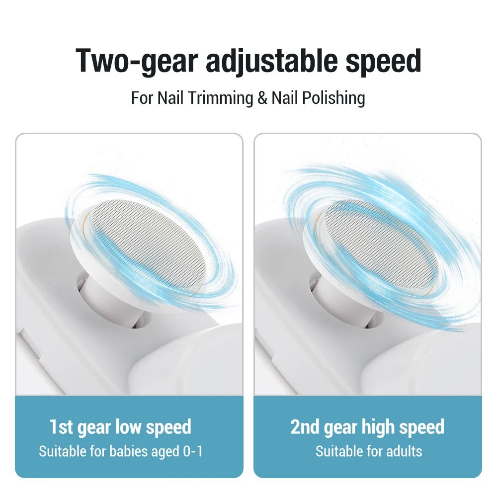 2 In 1 Electric Nail Clippers Manicure Anti - Splash Nail Trimmer For Baby Finger Toe Scissors Pedicure Thick Nails Cutter Tools - Kenner House Emporium