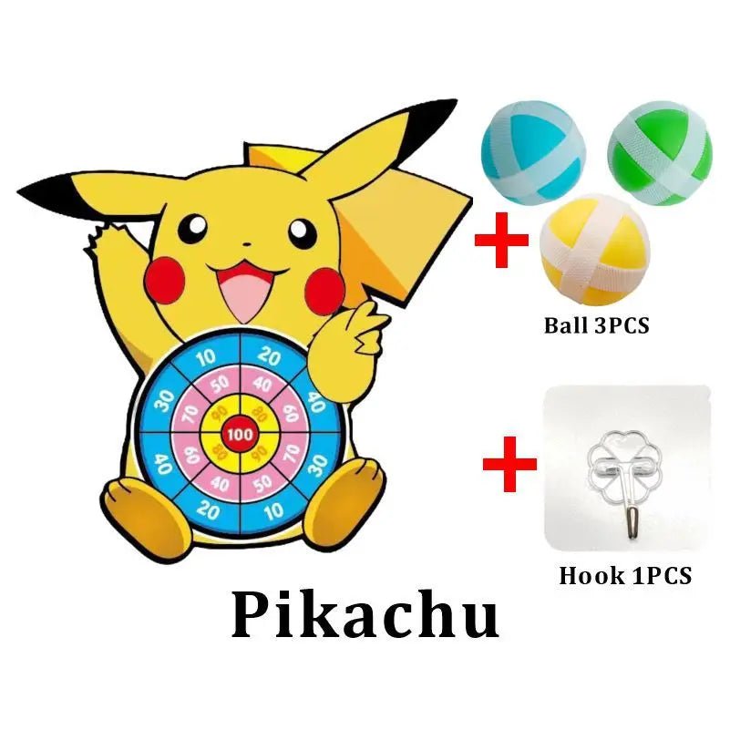 Pokemon Pikachu Squirtle Kids Cartoon Dart Board Sticky Ball Family Sports Game Party Interactive Educational Toy Birthday Gift - Kenner House Emporium