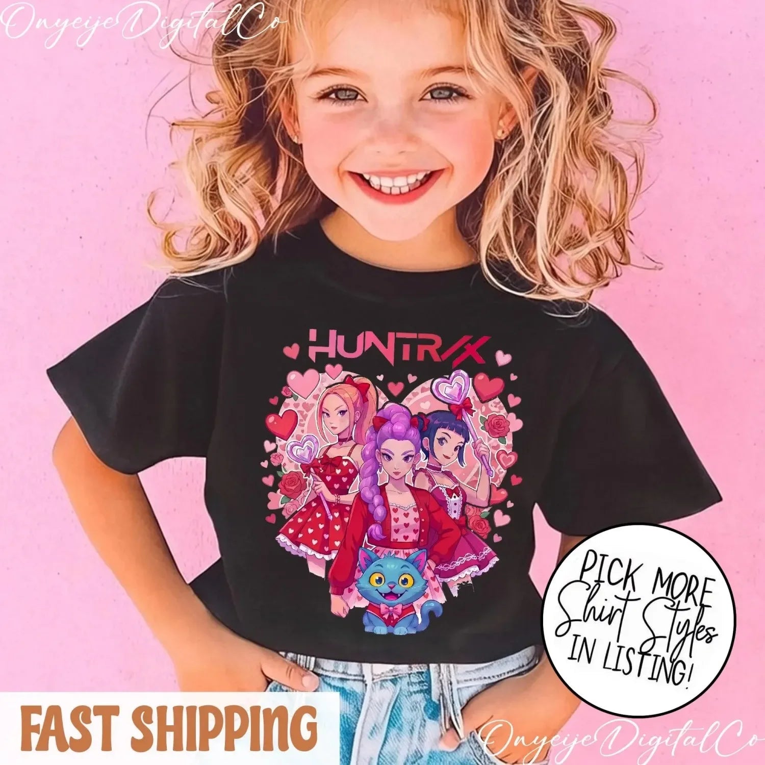 2026 Kpop Devil Hunter Kids Spring/Summer Short - Sleeve T-Shirt Kpop Devil Hunter Harajuku Style T-Shirt Gift for Boys and Girls - Kenner House Emporium
