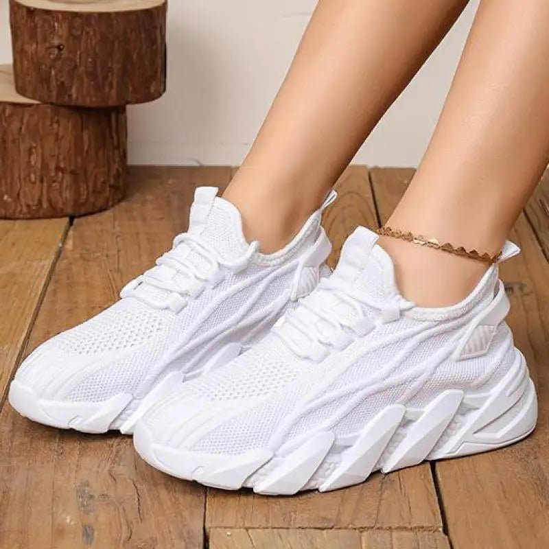 Spring Pink Sneakers Woman Shoes Casual Breathable Mesh Sneakers for Women Platform Slip - on Knitted Socks Sneakers Ladies - Kenner House Emporium