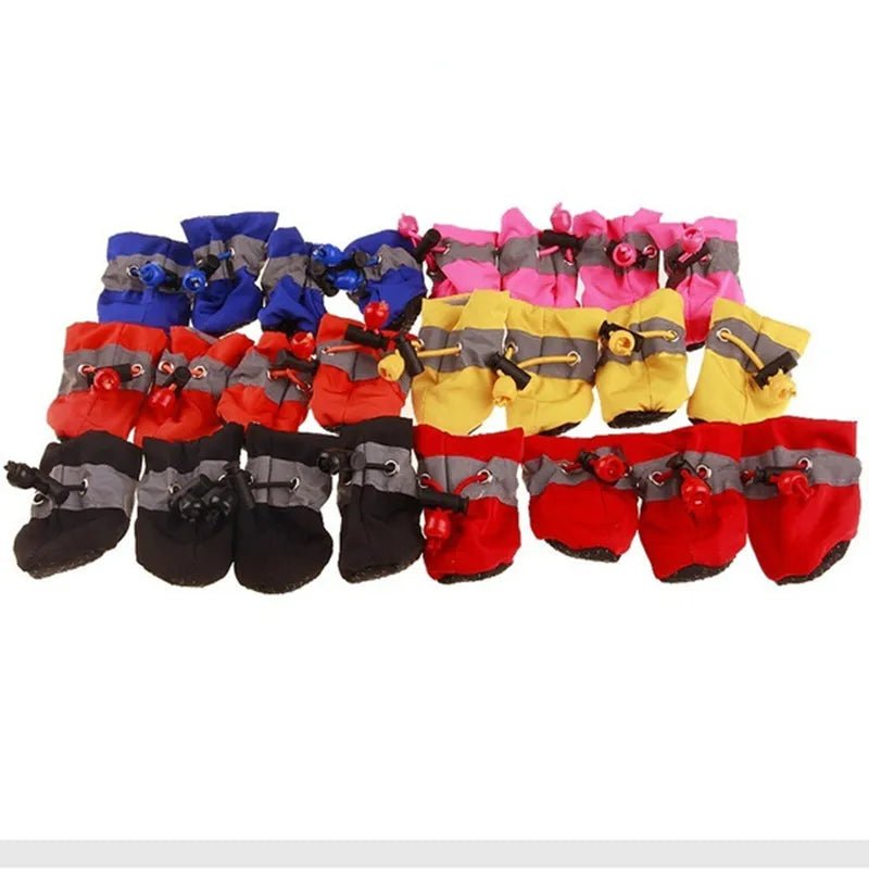 4pcs/set Waterproof Pet Dog Shoes Anti - slip Rain Boots Footwear for Small Cats Dogs Puppy Dog Pet Booties Pet Paw Accessories - Kenner House Emporium