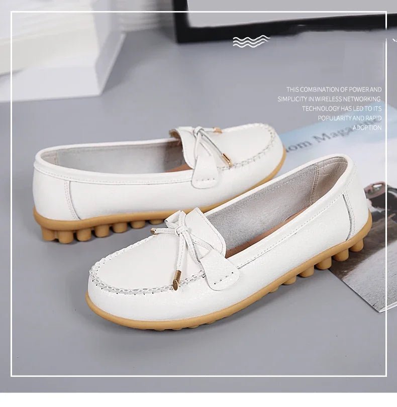 New Woman Flats Shoes Ballet Flat Sneakers Genuine Leather Spring Soft Moccasins Ladies Boat Ballerina Espadrilles Creepers - Kenner House Emporium