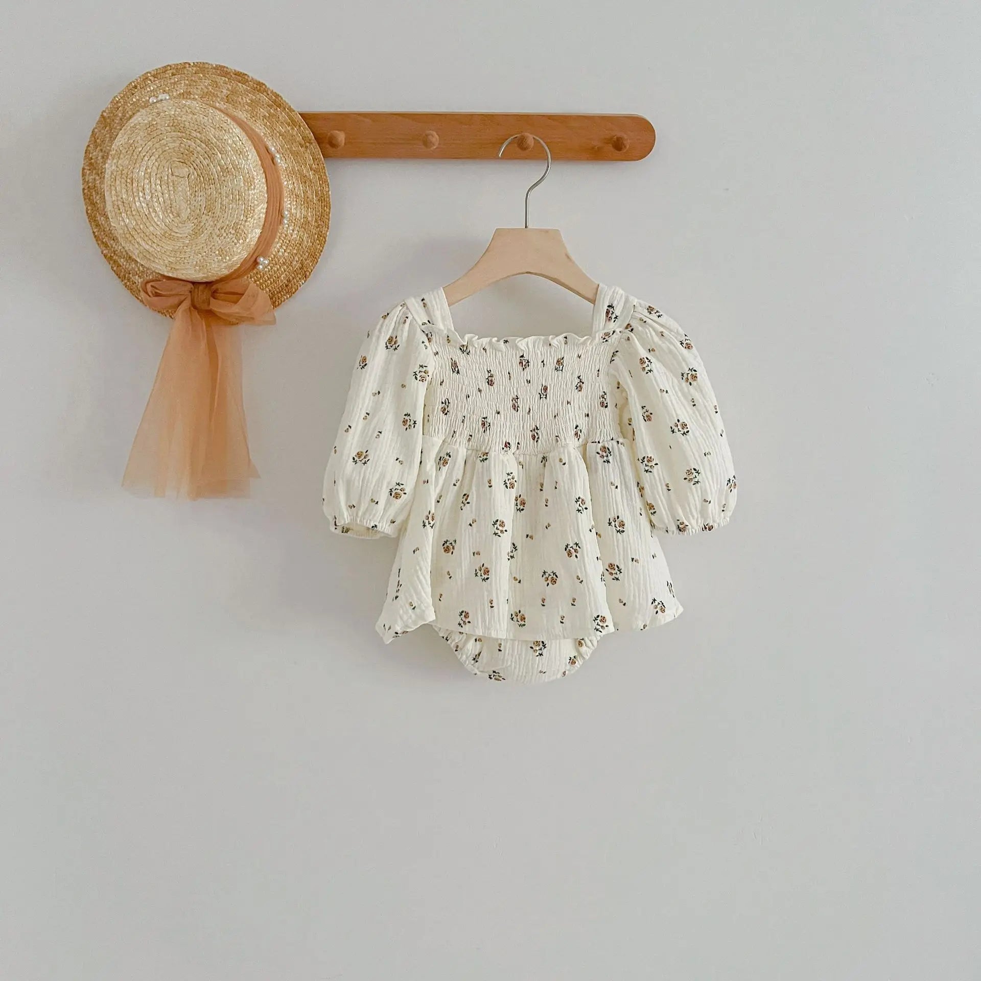 Spring Autumn Infant Kids Baby Girls Long Sleeve Rose Print Sisters Dress Newborn Kids Baby Girls Children Clothes Rompers - Kenner House Emporium