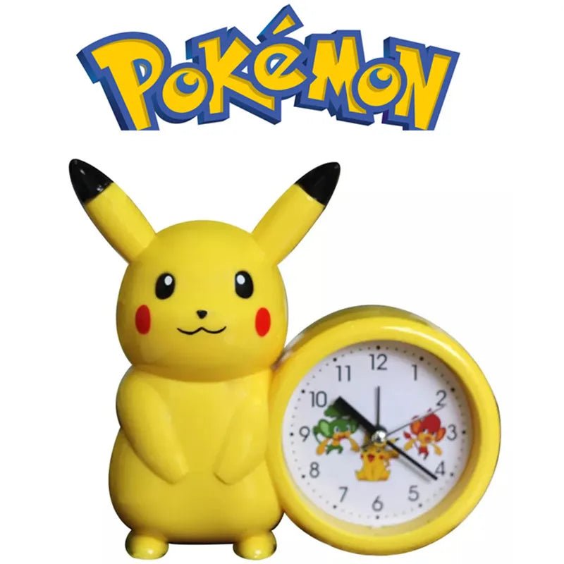 New Genuine Pokemon Anime Pikachu Catoon Kawaii Model Action Decoration Toy Children Alarm Pointer Clock Student Kids Gift - Kenner House Emporium
