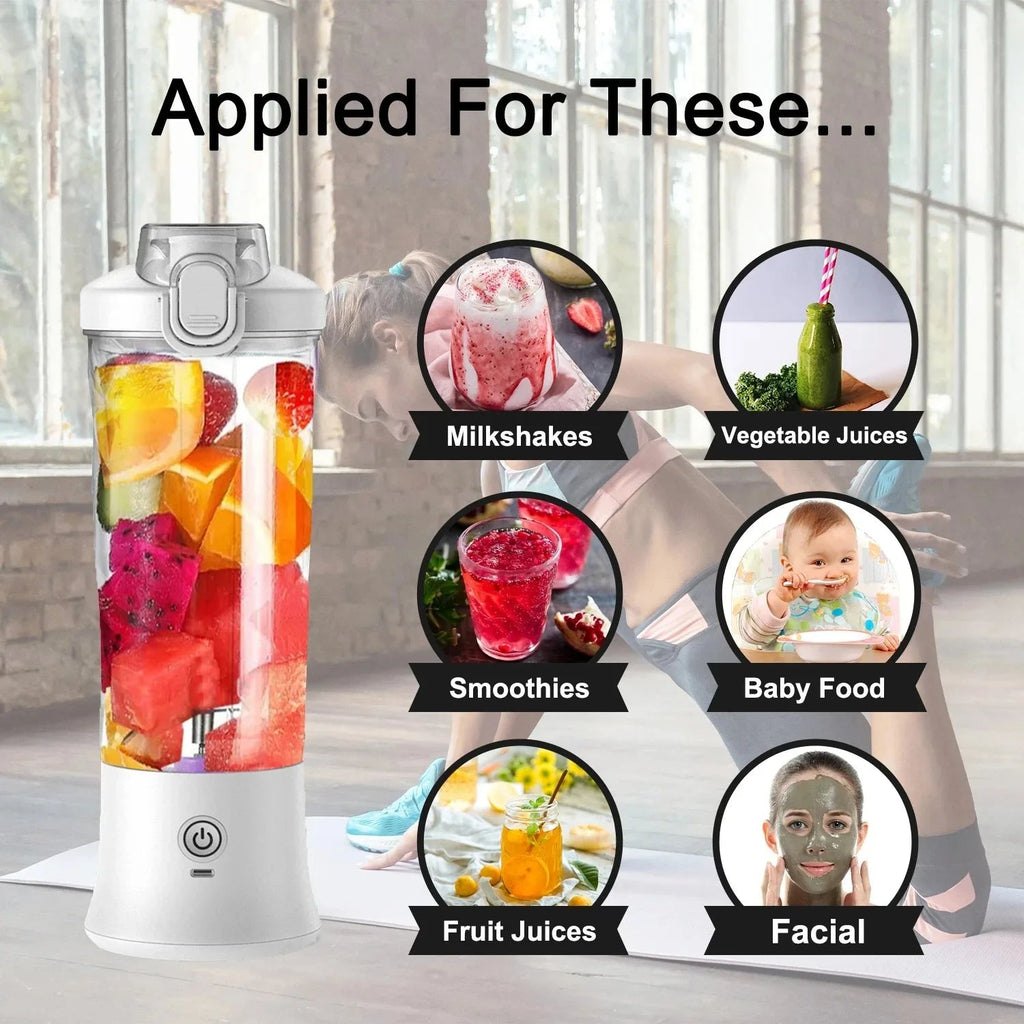 Household Fruit Juicer Portable Electric Juicer Blender USB Rechargeable Fruit Mixer 600ML Fruit Juicer Multi - functional Blender - Kenner House Emporium