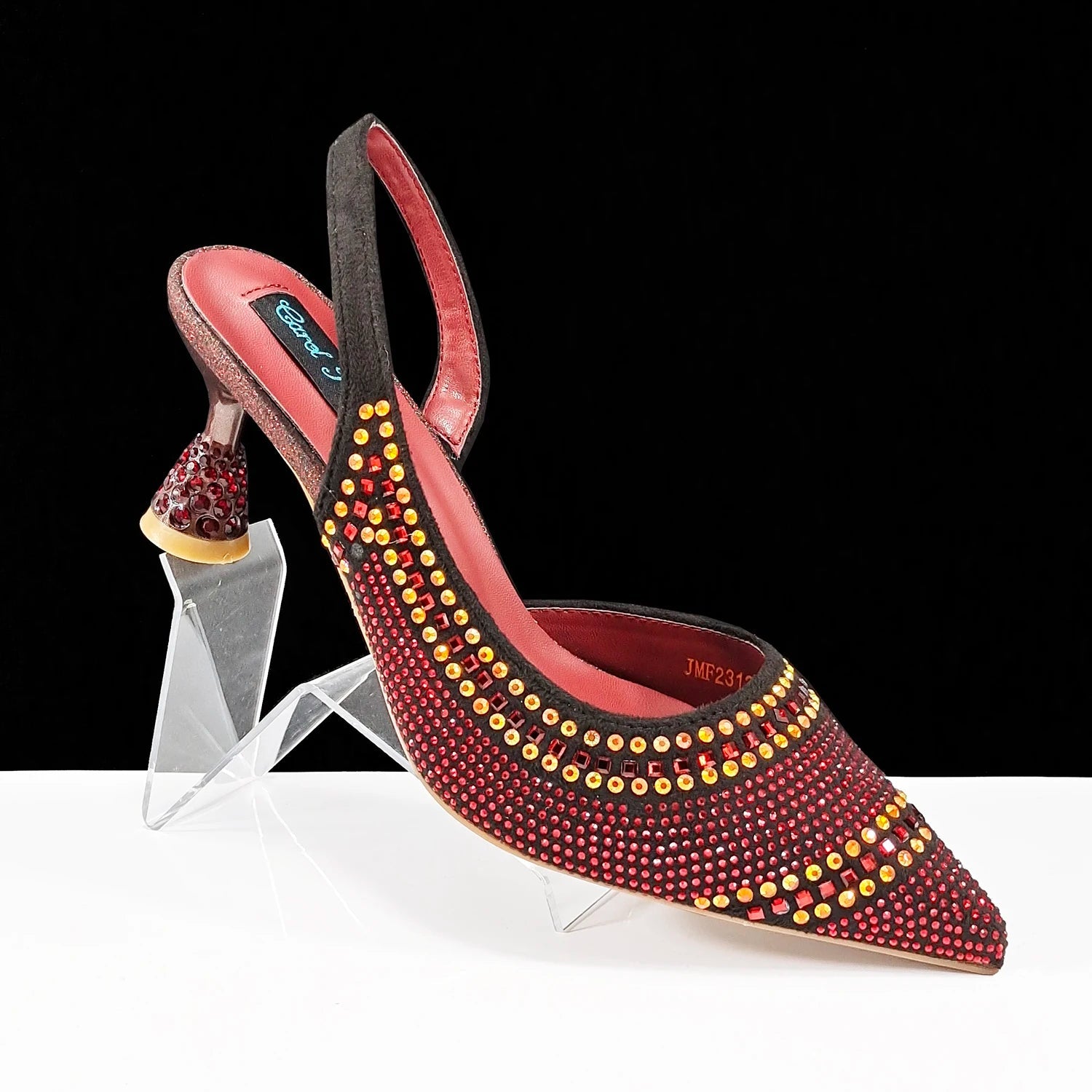 QSGFC New Italian Pumps and Bag To Party 2024 INS Style Pointed - Toe Rhinestone Elegant High Heels Champagne Wedge for Women - Kenner House Emporium