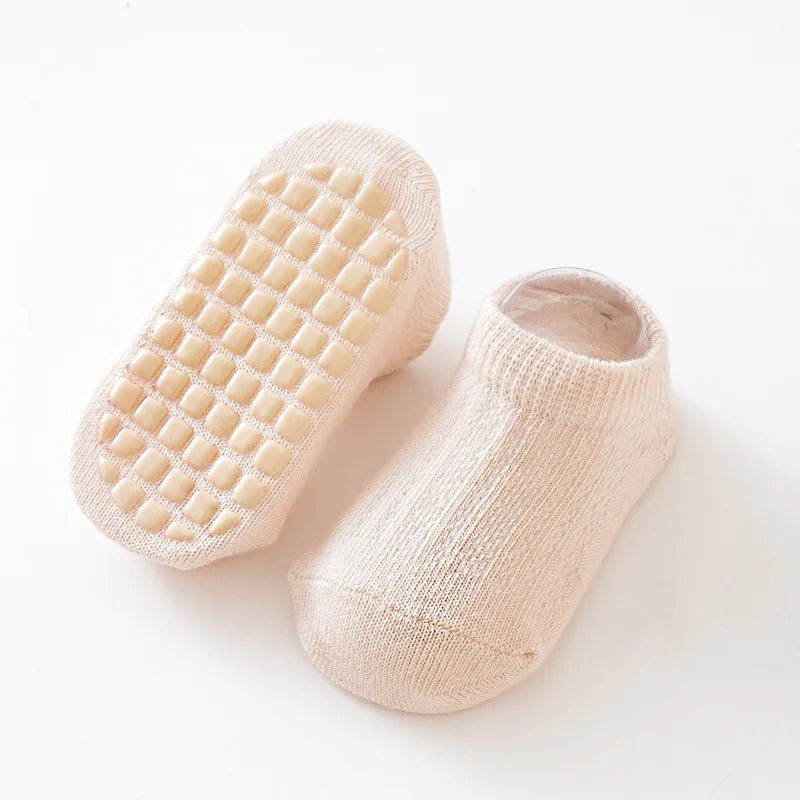5 pairs Spring Summer Newborn Baby Socks Solid Color Infant Baby Floor Socks Soft Cotton Anti - slip Boat Socks For Girls Boys 0 - 5 - Kenner House Emporium