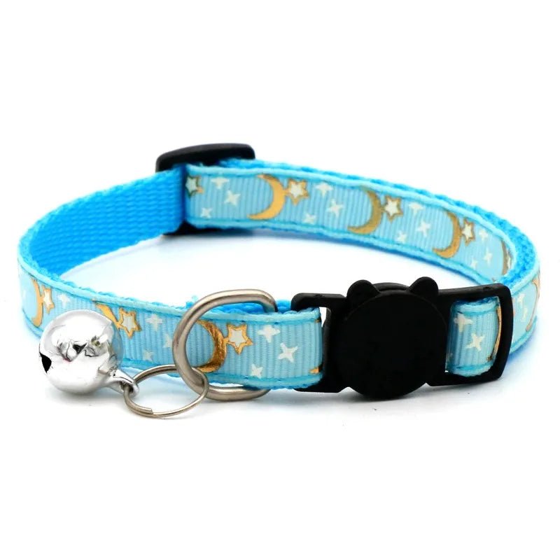 Pet Collar With Bell Cartoon Footprint Colorful Dog Puppy Kitten Collar Adjustable Safety Bell Ring Necklace Pet Accessories - Kenner House Emporium