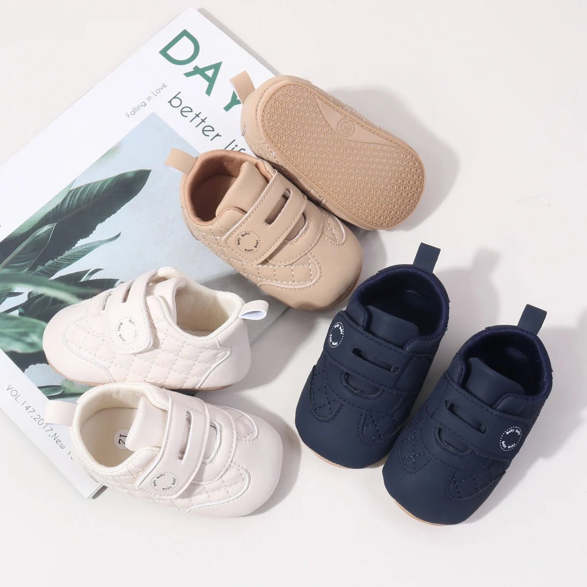 Spring And Autumn Baby Boys And Girls First Walking Toddler Shoes With PU Leather and TPR Sole - Kenner House Emporium