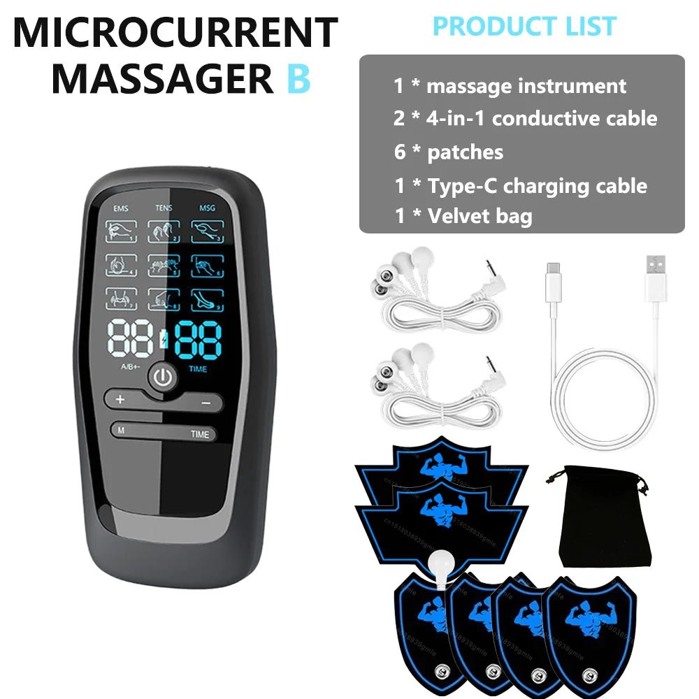 Electric 9 Modes Digital Therapy Muscle Stimulator Physiotherapy Microcurrent Tens electrostimulator EMS Pulse Body Massager - Kenner House Emporium