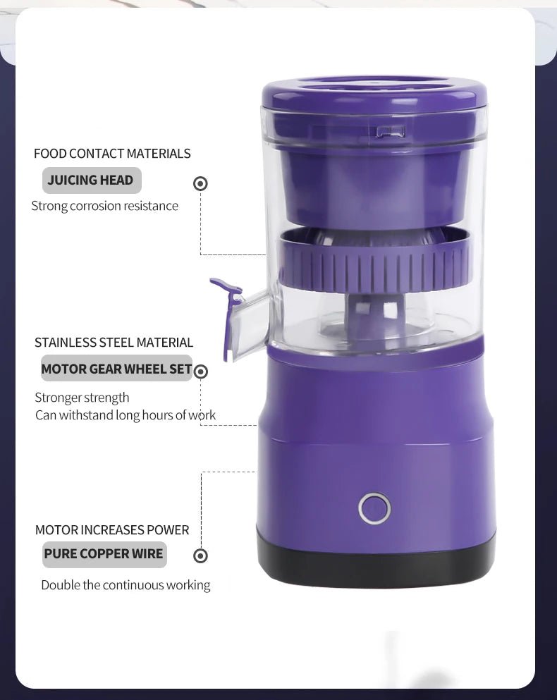 Electric Portable Blender Orange Juicer Mini Blender Automatic USB Charging Juicer Fruit Machine Juice Mixer Kitchen and Home - Kenner House Emporium