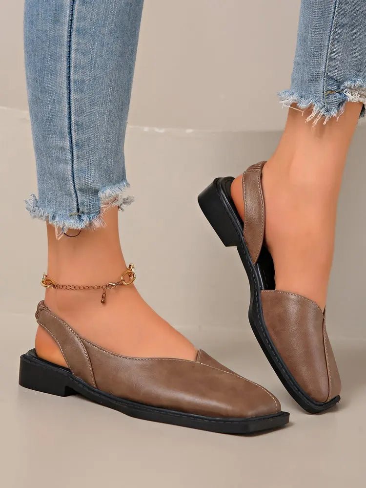 2026 Women Sandals Summer New Rear Hollow Shallow Square Head Low Heel Shoes Fashionab Comfortable Sandals - Kenner House Emporium