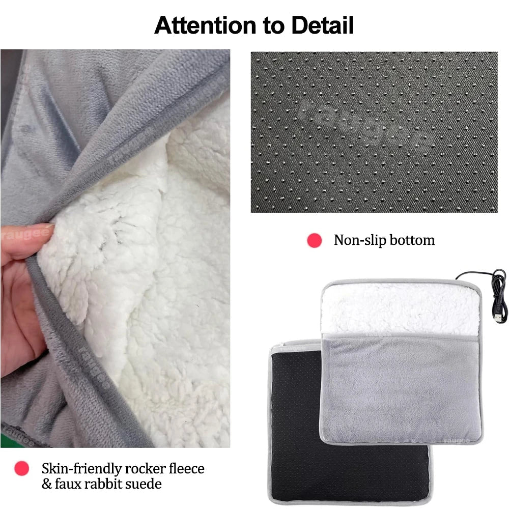Foot Warmer Winter Electric Foot Heating Pad Soft Flannel Washable Foot Warmer Constant Temperature Heating Foot Warming Mat - Kenner House Emporium