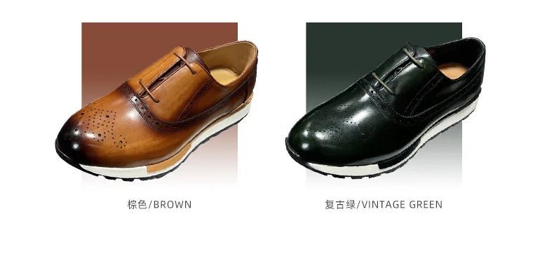 Spring Casual Shoes Men's Genuine Leather Anti - skid Sports Shoes Outdoor Walking Shoes Classic Pointed Breathable Leather Shoes - Kenner House Emporium