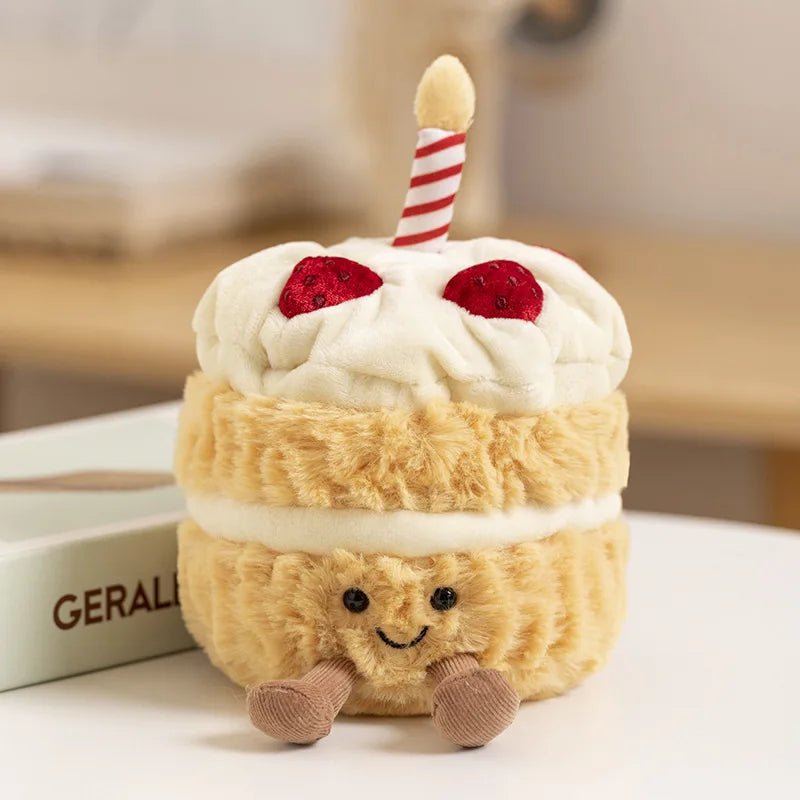 Cute JC Cartoon Cake Plush toys soft soft Doll Stuffed PP Cotton Desktop Ornament Decor Girl Collectible Birthday Surprise Gift - Kenner House Emporium