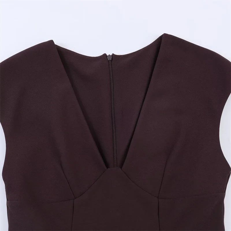 Women's Dress 2026 New Fashion Trend Multi - Color Sexy Elegant Party Deep V - Neck Chiffon Dress - Kenner House Emporium