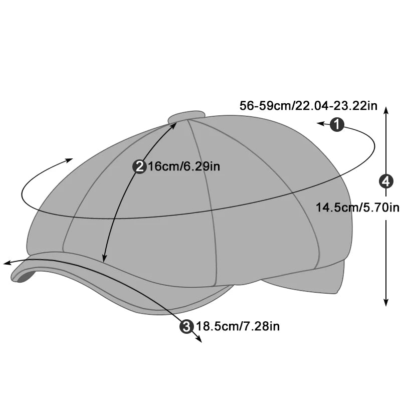 Men Casual Newsboy Hat Spring Autumn Retro Beret Hats Wild Casual Hats Unisex Wild Octagonal Cap for Men Street Caps Gorras - Kenner House Emporium