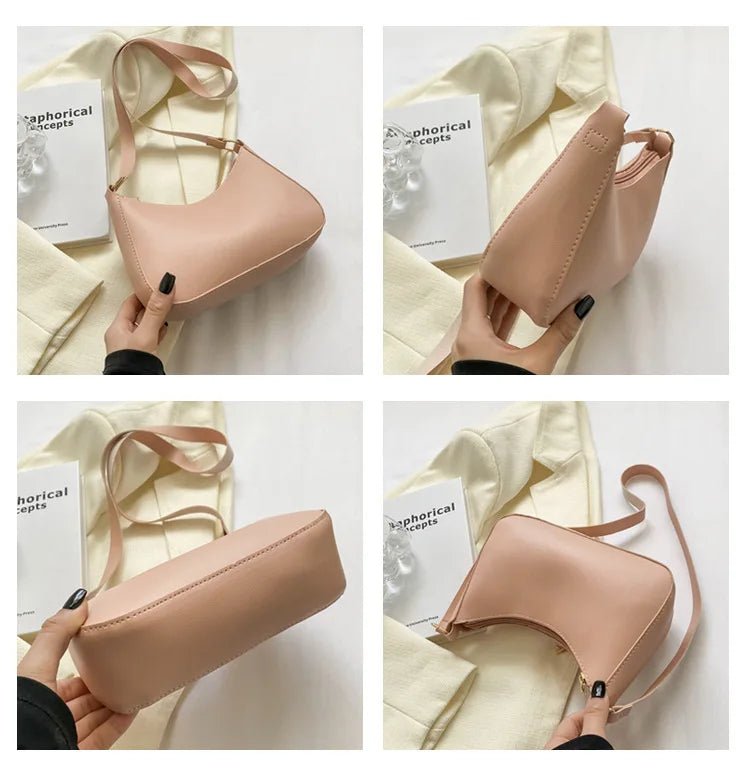 Fashionable and trendy solid - color handbag, simple and new small square bag, stylish and high - quality single - shoulder armpit bag - Kenner House Emporium