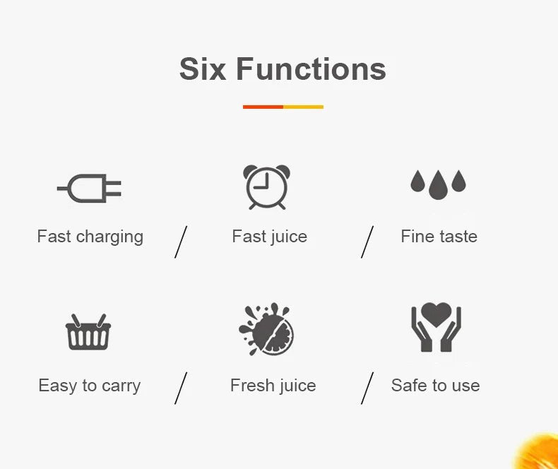 Multifunction Juicers Portable Electric Blender USB Rechargeable Electric Mixer Fruit Orange Milkshake Juice Maker Machine 450M - Kenner House Emporium