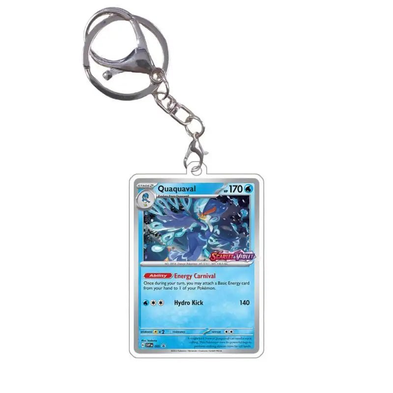 Pokemon Acrylic Small Cards Quaxly Fuecoco Sprigatito Double Sided Pendant Game Props Anime Characters Keychain Game Props Toys - Kenner House Emporium