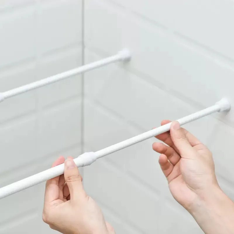 Adjustable Curtain Rod Without Drilling Metal Spring Loaded Bathroom Bar Shower Extendable Telescopic PolesHanging Rods 32 - 90cm - Kenner House Emporium