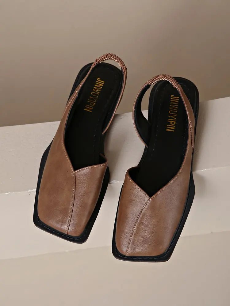 2026 Women Sandals Summer New Rear Hollow Shallow Square Head Low Heel Shoes Fashionab Comfortable Sandals - Kenner House Emporium